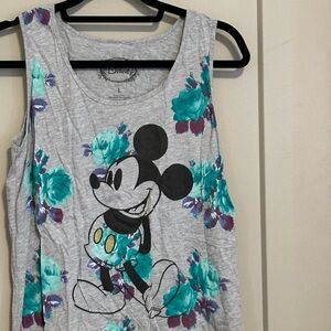 Disney Mickey Mouse Gray Tank Top with Teal and Purple Accents